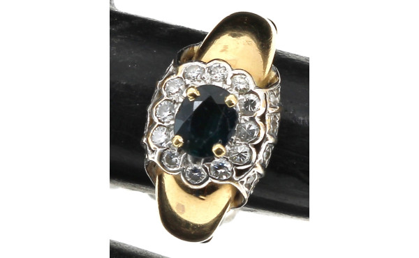 Bague jonc marguerite 2 ors, 18 carats, 