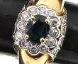 Bague jonc marguerite 2 ors, 18 carats, 