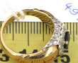 Bague jonc marguerite 2 ors, 18 carats, 