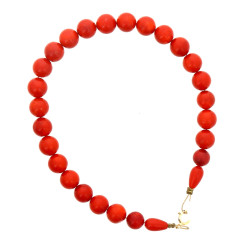 Bracelet en perles de corail, fermoir or