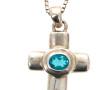 Pendentif croix en argent 925ème et stra