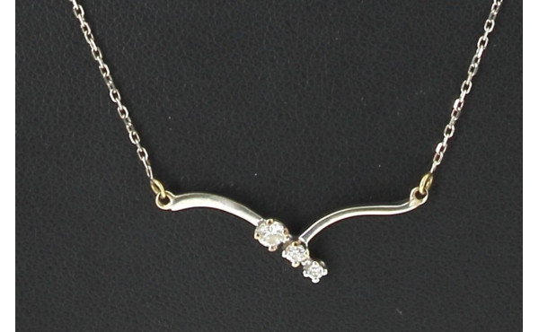 Collier en or gris 18 cts (750ème) serti