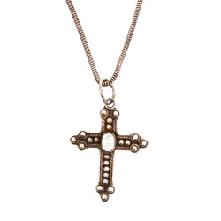 Pendentif croix en argent 925ème et pier