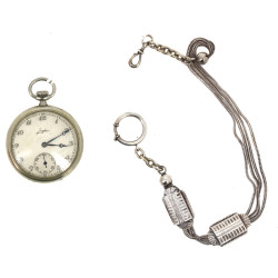 Chaîne de montre ancienne en argent, ave