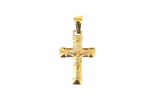 Pendentif croix en or jaune 750ème, poid