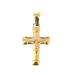 Pendentif croix en or jaune 750ème, poid