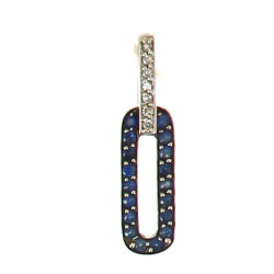 Petit pendentif en or gris 18 cts serti 