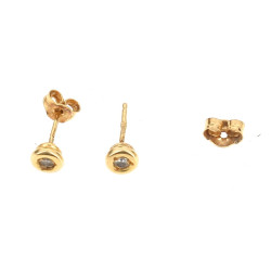 Paire de petites puces diamant en or jau