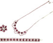 Parure vintage en métal et strass couleu