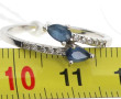 Bague en or gris 18 cts sertie de 2 saph