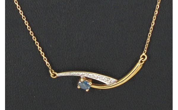 Collier en or jaune 18 cts (750è) serti 