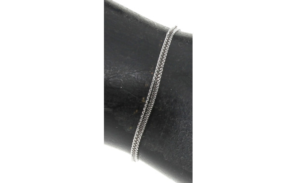 Bracelet fin à 3 rangs en or gris 18 cts