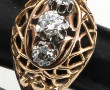 Bague dôme en or jaune 18 carats et plat