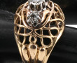 Bague dôme en or jaune 18 carats et plat
