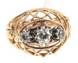 Bague dôme en or jaune 18 carats et plat