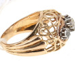 Bague dôme en or jaune 18 carats et plat