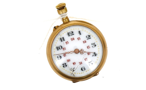 Petite montre de col ancienne en or jaun