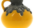 Vase boule à anse en céramique jaune et 