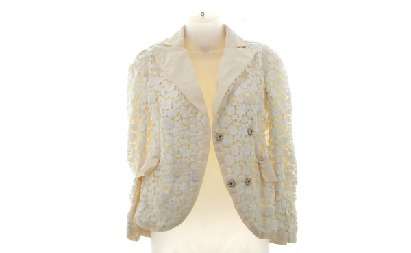SONIA RYKIEL - Veste crème et blanc, faç