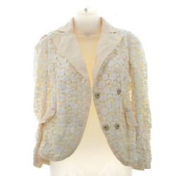 SONIA RYKIEL - Veste crème et blanc, faç