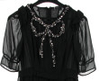 MARC JACOBS - Robe noire en soie et sequ