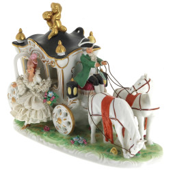 Carrosse en porcelaine de SAXE, H 19,5 x