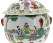 CHINE fin Xxème - Pot couvert en porcela