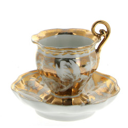 Tasse à chocolat et sa sous-tasses en po