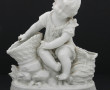 Vase à deux orifices en biscuit blanc fi