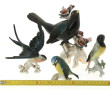 Trois sujets en porcelaine oiseaux et hi