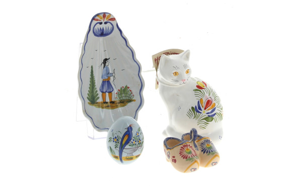 HENRIOT Quimper - "Chat", sujet en faïen