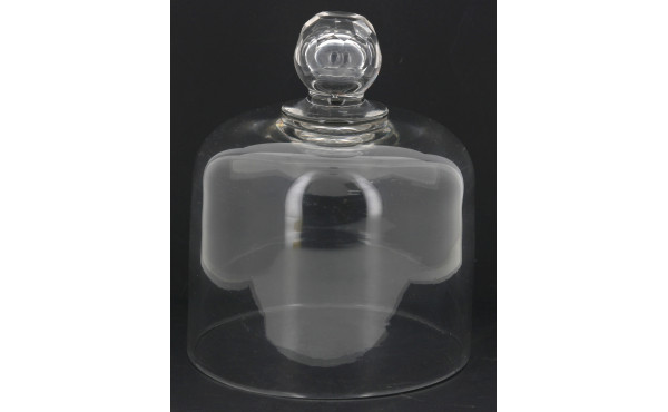 Cloche ancienne en verre avec prise face