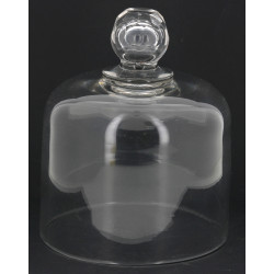 Cloche ancienne en verre avec prise face