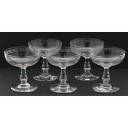 5 coupes à champagne anciennes en crista