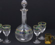 Service à liqueur ancien en verre peint 