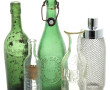 Lot de 4 bouteilles anciennes en verre e