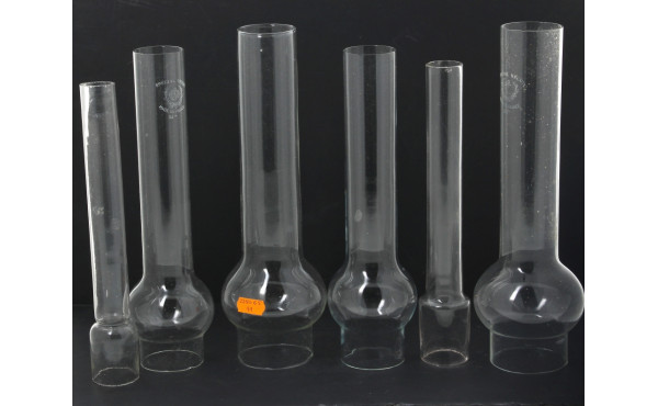 Lot de 6 verres de lampe à pétrole