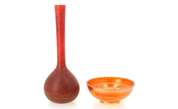 Vase soliflore à haut col, corps boule, 