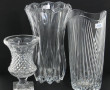 Lot de 3 vases en cristal, H 31,5 cm, H 