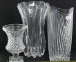 Lot de 3 vases en cristal, H 31,5 cm, H 
