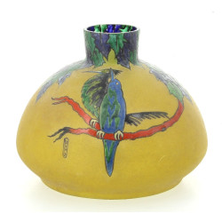 LEUNE - Vase en verre soufflé moulé gran