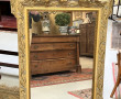 Grand miroir ancien à décor d'iris, Art 