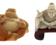 Lot de 2 netsukés : un bouddha (L 5 cm) 
