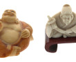 Lot de 2 netsukés : un bouddha (L 5 cm) 