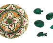 Boîte en faïence polychrome, travail mar