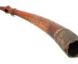 Trompe de chasse sculptée et gainée d'un