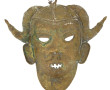 Petit masque en bronze (Senoufo ?), 23 x