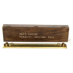 Règle de marine en laiton en coffret boi