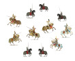 Plats d'Etain - 10 cavaliers en armure d