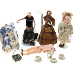 Lot de 3 poupées anciennes têtes porcela